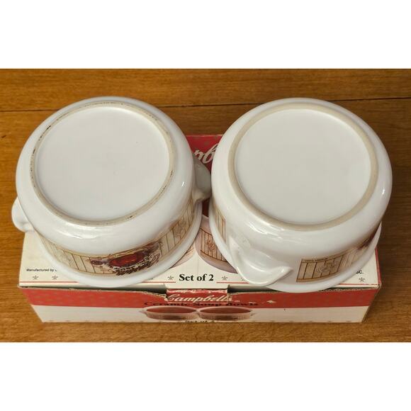 2001 Campbell's Ceramic Soup Bowls Boxed Set of 2 Vintage Soup Mugs (gg305) - Picture 7 of 9